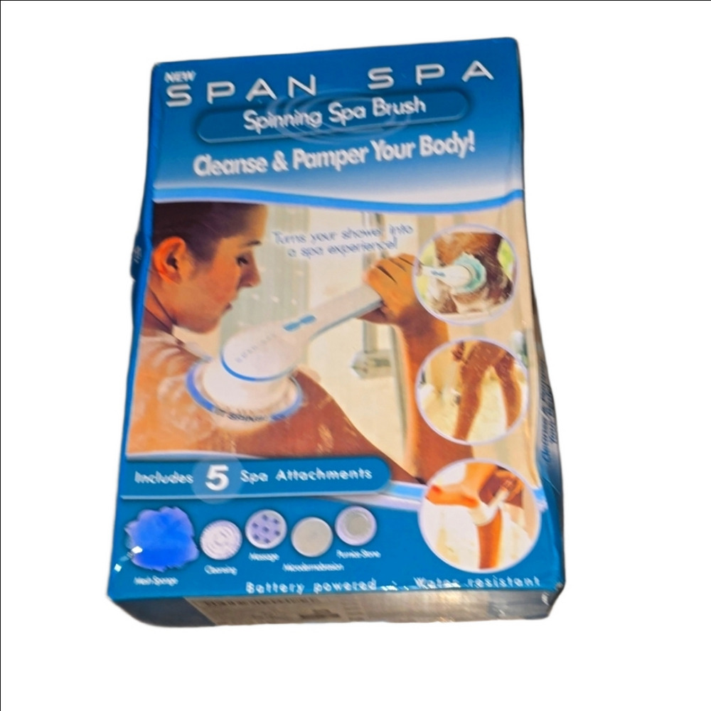 New As Seen On TV Spin Spa Body Brush with 5 Attachments